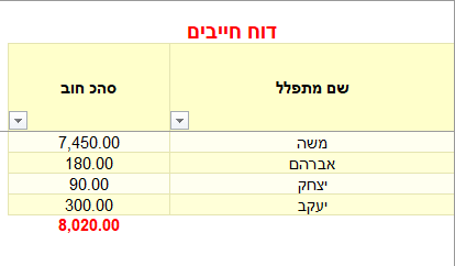 דוח חייבים